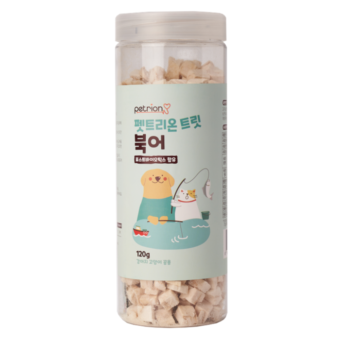 펫트리온 반려동물 트릿 유산균함유 동결건조 간식, 1개, 북어