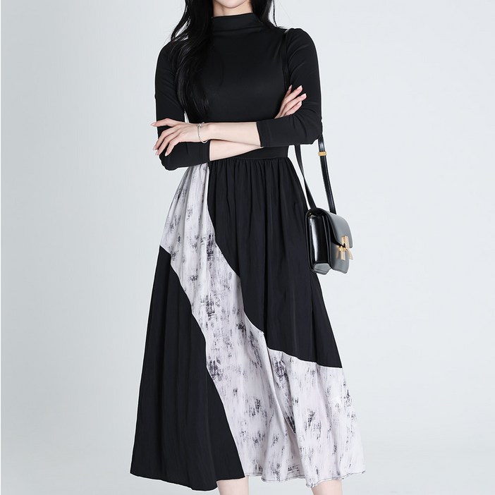 모이르벨라 여성용 패턴 플레어 롱 맥시 원피스 T26SS2A2640