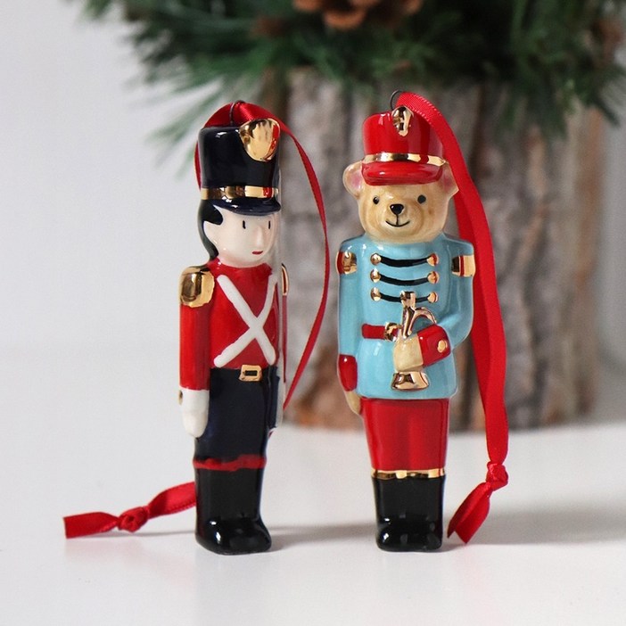 크리스마스 트리 테디 오너먼트 솔저 인형 행잉 곰돌이 장식 1P, 1개