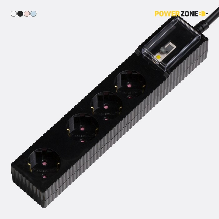 파워존 고용량 웨이브 멀티탭 누전차단 4구 50cm 1.5m 3m 5m 7m, 7m, 블랙, 1개