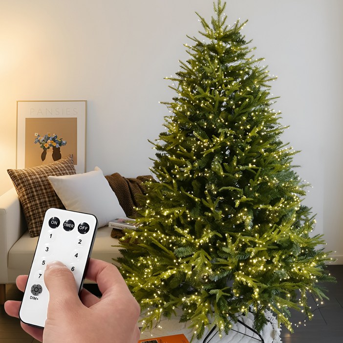 크리스마스 트리 지네전구  LED 폭죽 와이어 전구 어댑터리모콘포함