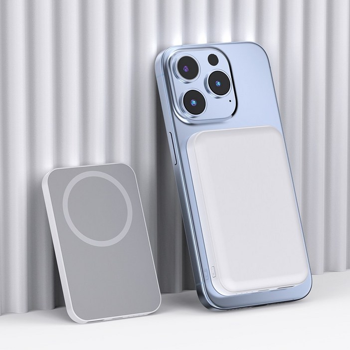 WOWWAY 맥세이프 호환 보조배터리10000mAh 대용량 초고속충전 PDQC 3.0 기내용 C타입 무선 보조밧데리, 1개, 화이트