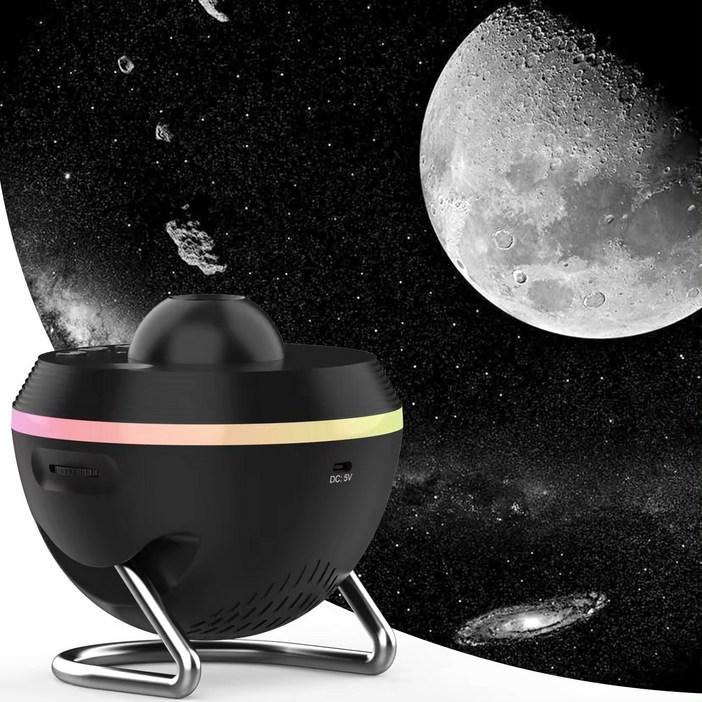 슬로트 우주 조명 무드등 오로라 별 달 은하수 수면등 우주인, black - 블랙