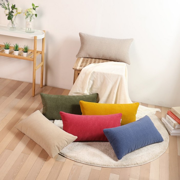 조브라운 사각 디자인 아쿠아 스웨이드 소파 쿠션, 블루