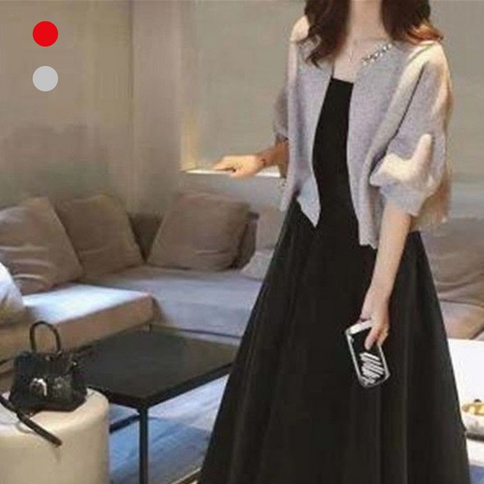 Titikong 여성 투피스 롱 치마세트 니트원피스 세트 빅사이즈