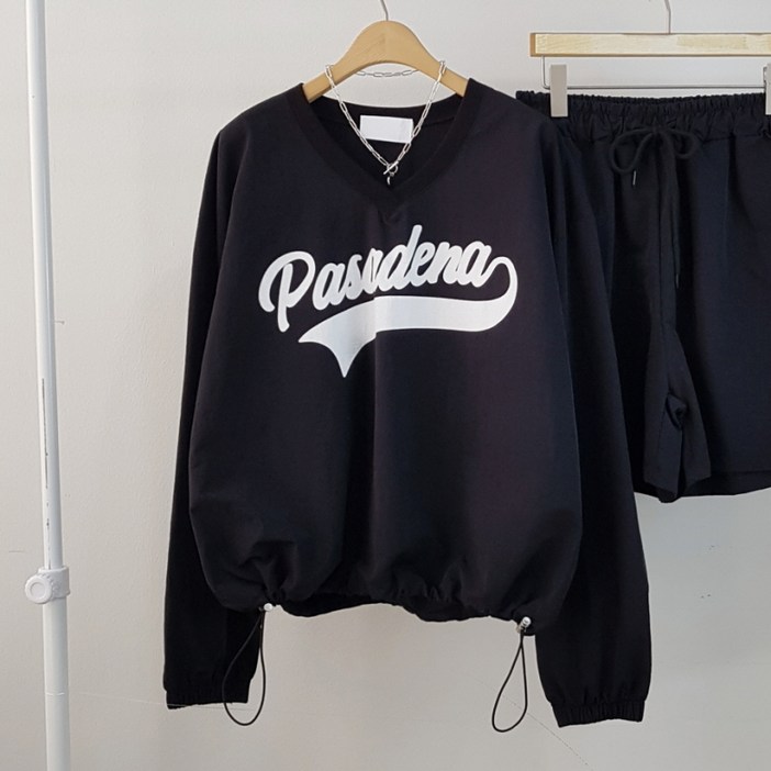 상상그이상 여성용 국내제작 위니상의 시원한 나일론소재 바스락거리는 얇은 여름 맨투맨 편안한 오버핏 레터링 티셔츠 데일리룩