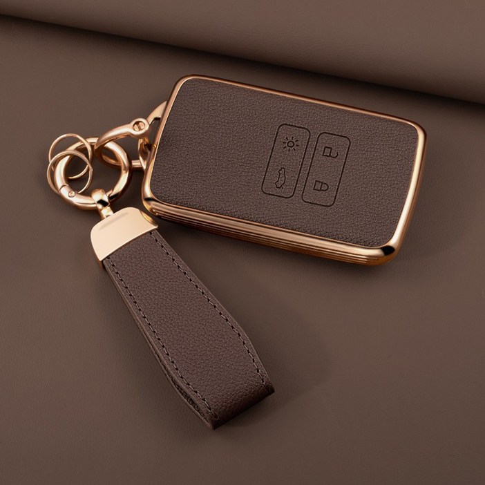 HAKO 소프트 가죽TPU 차키케이스키홀더 르노삼성호환 , S02, 브라운