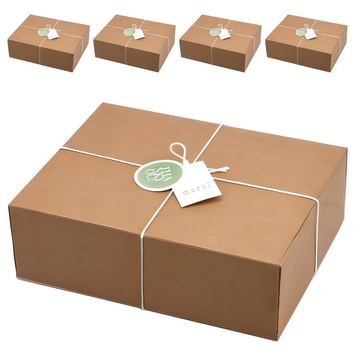 인디케이 패키지 상자 대 5p  완충재 5p  왁스끈  스티커 2종 x 5p  텍 2종 x 5p 세트, 크라프트상자, 1세트