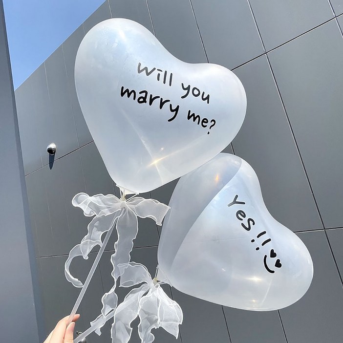 파티앤온 셀프 웨딩 촬영 프로포즈 하트 풍선 세트, 기본