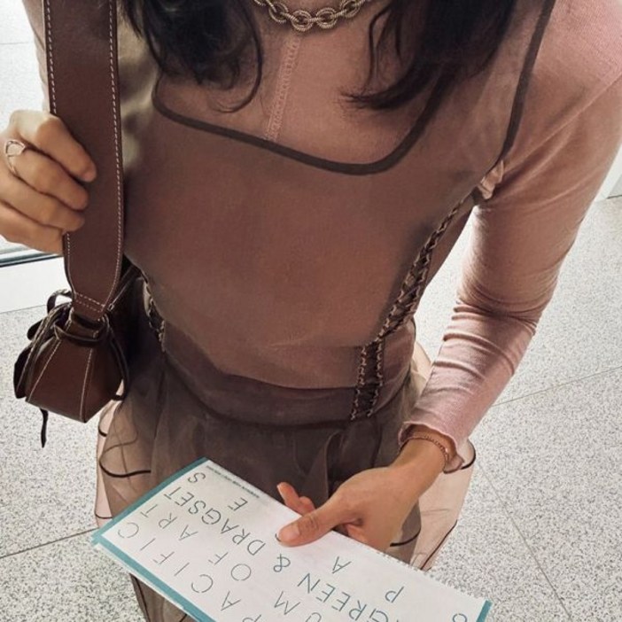 현물 한식 레이스 오간자 원피스 여성 롱 기장 봄·가을 고급스러운 분위기 신비로운 드레스