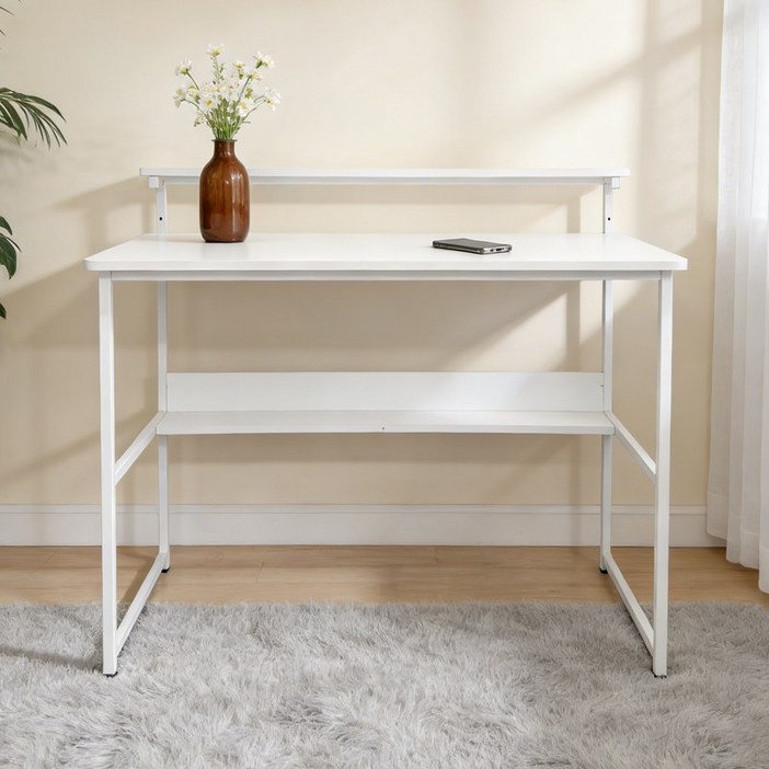 컴퓨터 책상 수납 선반 포함 가정용 책상 사무용 공부 책상 모던 심플 책상 안정적인 다용도 테이블