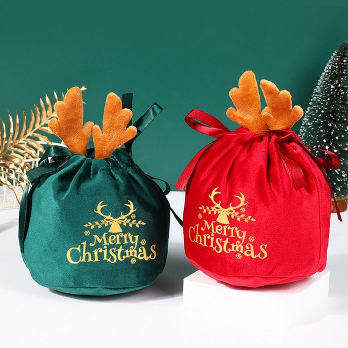 [큰손할인] 루돌프주머니 크리스마스 선물 소품 포장 귀여운 복조리 복주머니 파우치