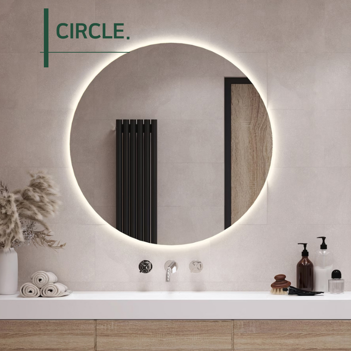 KC인증 스테이튠 LED 노프레임 원형 거울 카페 욕실 400500600700mm