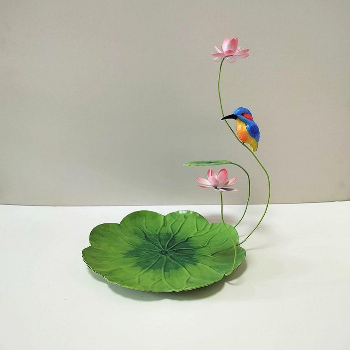 연꽃잎 모양 장식 접시 도자기