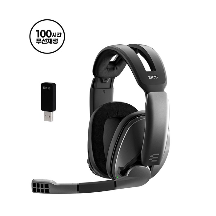 EPOS 젠하이저 100시간 연속 무선 게이밍 헤드셋 GSP 370  자석케이블세트