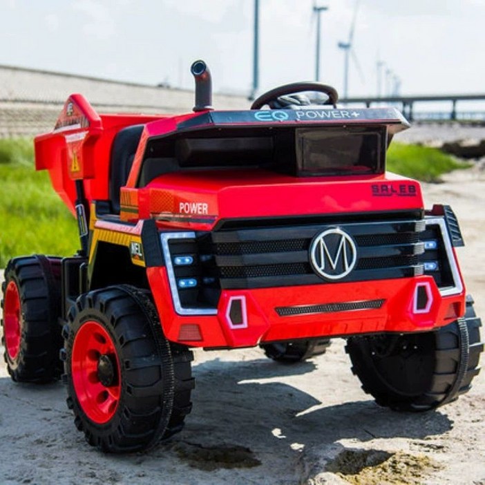 2인승 전동카 전기버킷 굴삭기 경운기 트럭 노란색 어린이 장난감 더블가죽 제품