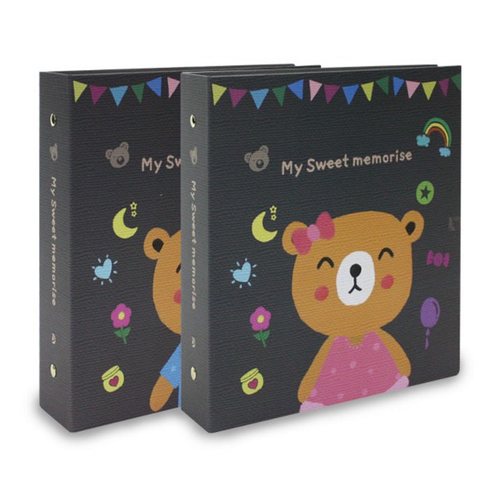 마이 스위트 메모리 바인더 접착 앨범 50매(곰돌이/곰순이), 곰순이(백색내지)