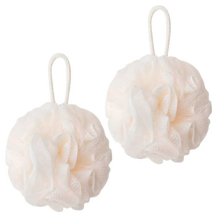 페르노엘 촘촘하고 부드러운 걸이형 버블 샤워볼 세트, 아이보리, 2개입, 1개