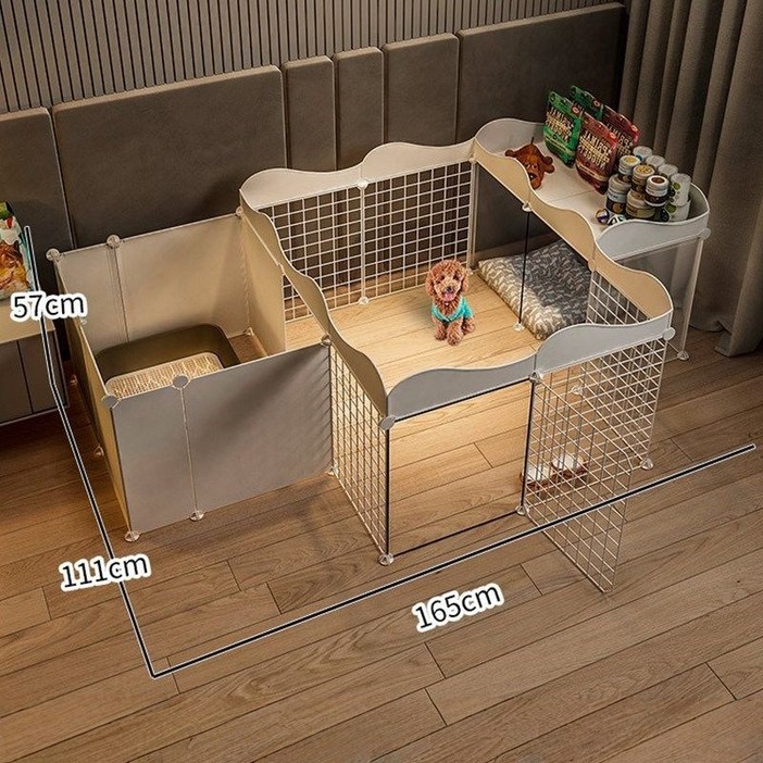 애완용 울타리 개 울타리 실내의 작은 개와 집 화장실과 가정용 울타리 고양이와 개 울타리가 있습니다, 흰색, 1개