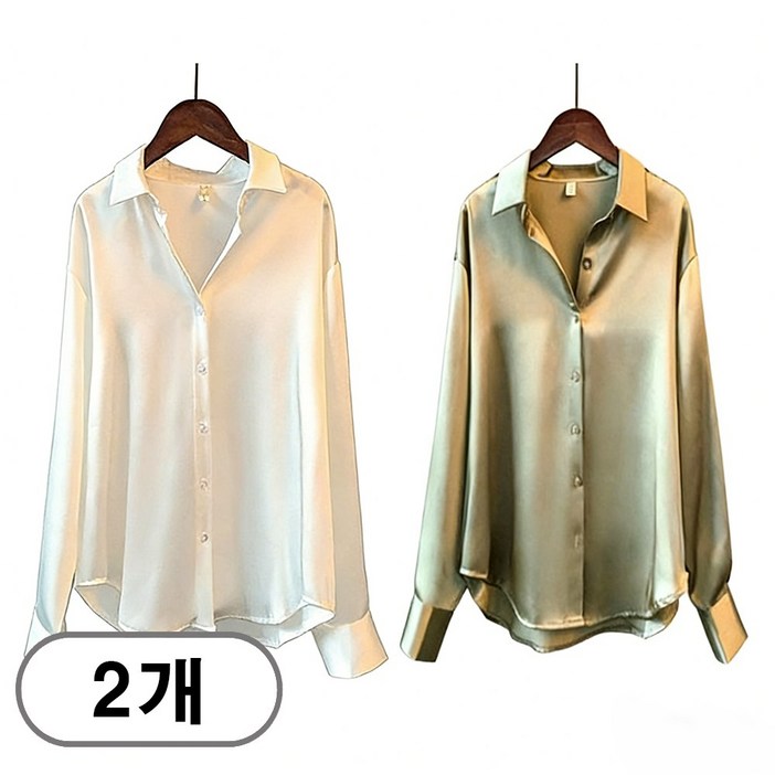 차쿠 여성 새틴 셔츠 골저스새틴 셔츠 블라우스 11