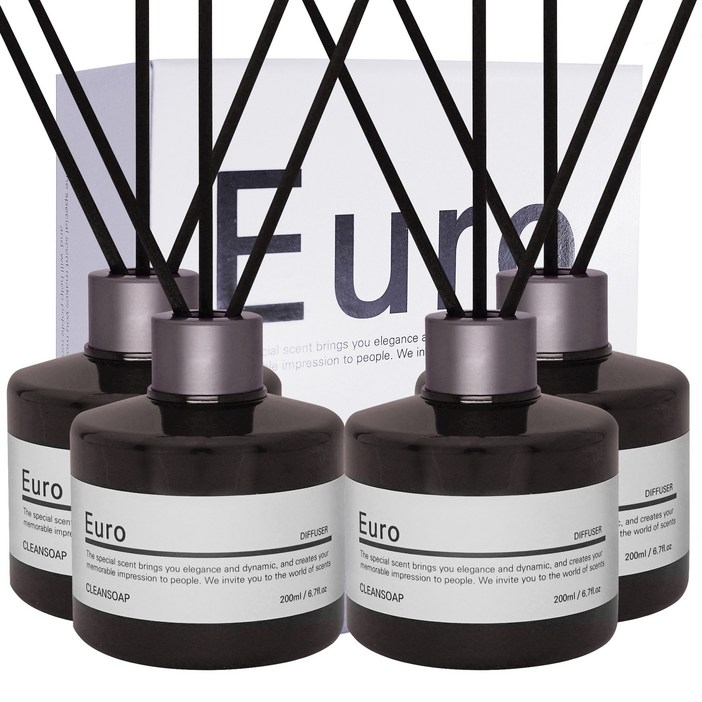 유로 진짜 디퓨저 200mlx2개실내 화장실 인테리어섬유리드10개, 블랙체리