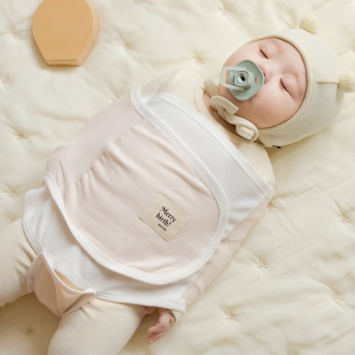 메르베 신생아 무소음 스와들 스트랩 수트 면메쉬 태열 모로반사방지 아기 속싸개
