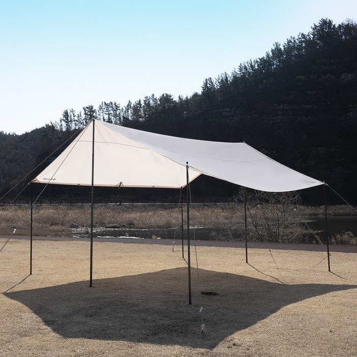 카르닉 치즈쉐이드 렉타 타프 대형 그늘막, 카키 L(5.5m)