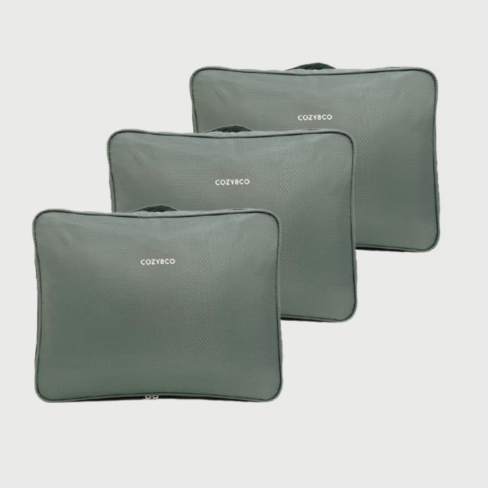 코지앤코 이불정리함 MEGA 3개 세트 이불 보관함 보관가방, 메가올리브그린3개, 1세트