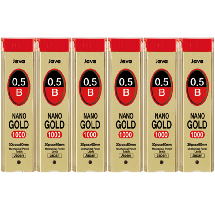 자바펜 나노골드 1000 B 샤프심, 0.5mm, 6개 자바펜 나노골드 1000 B 샤프심, 0.5mm, 6개