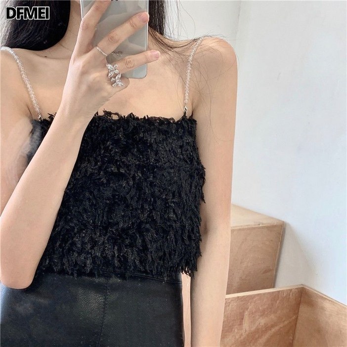 DFMEI 뽀글이 나시 쇼트 탑 DFMEI 뽀글이 나시 쇼트 탑