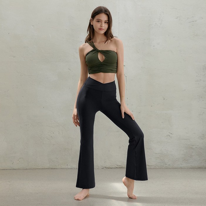 콘치웨어 여성용 에어라이트 오버랩 부츠컷 레깅스