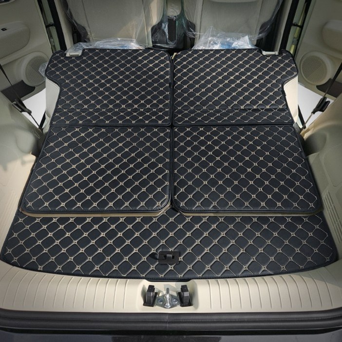 카프트 캐스퍼 일렉트릭 EV 호환 트렁크매트 프리미엄 퀄팅 가죽 차박 용품, 브라운