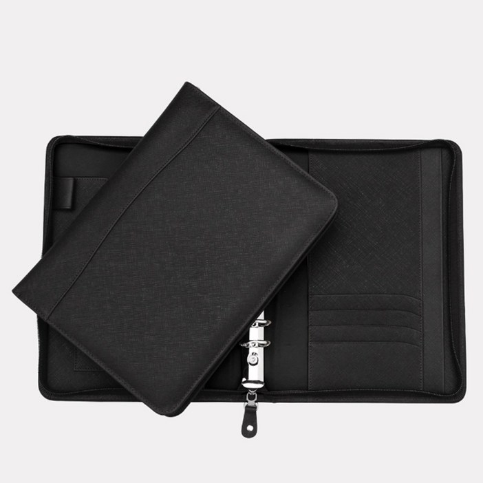 2026년 A5 속지 마뜨 25절 a5 6공 바인더 사피아노 소가죽 지퍼 다이어리 블랙 D78212, 검정D78212