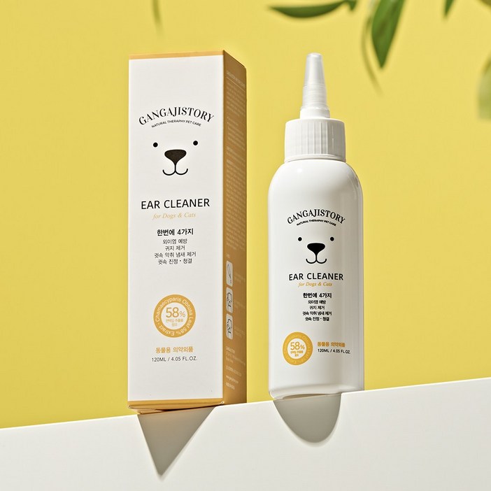 강아지스토리 저자극 강아지 고양이 귀 세정제 냄새 청소 이어 클리너 120ml, 1개, 120ml