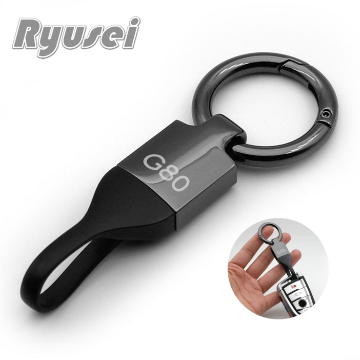 Ryusei 자동차 키링 제네시스호환 고급 합금 키홀더링 키링 열쇠고리 연결고리 차량용품 GV80 GV70 G80 R035, GV70블랙, 1개
