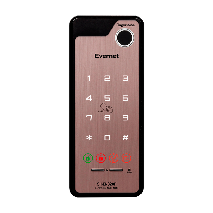 에버넷 샷시문 도어락 지문인식 디지털 도어락 번호키 카드키 SH-EN320F, 고객직접설치, SH-EN320F