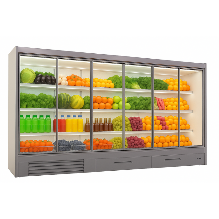 오픈다단 쇼케이스 슬라이딩도어 내치형 3830, brown