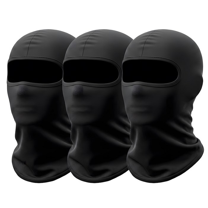3set 여름 자외선차단 입체 쿨 바라클라바 자전거 오토바이 발라클라바, 블랙, 3개