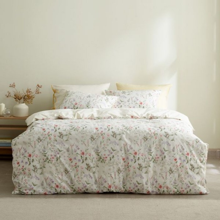소프라움 앤 에델 플라워 60수 고밀도 바이오워싱 이불커버 아이보리 싱글