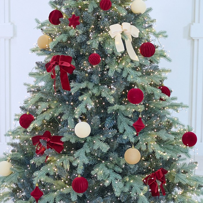 크리스마스트리 크리스탈 벨벳 장식 오너먼트