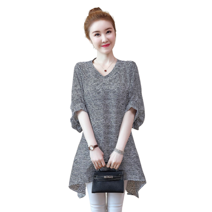 Makone [빅사이즈여성] 가오릿핏 쉬폰 블라우스