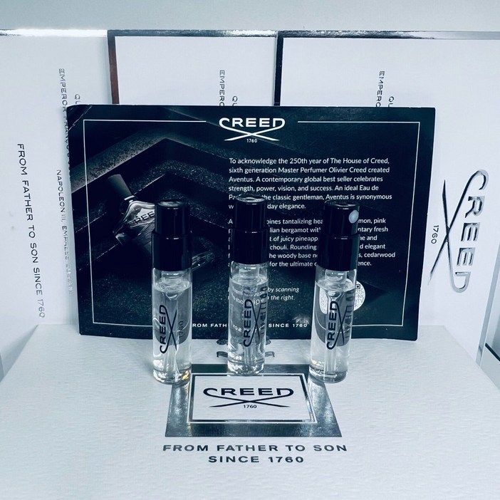 3 Creed Aventus Men Eau De Parfum Vial Spray 0.08 oz/2.5 ml Each New On Card