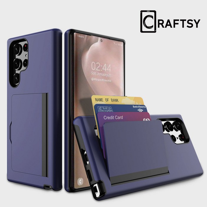 Craftsy 삼성 S21/S22/S23/S24/S25 시리즈 폰케이스 카드지갑 3장수납 케이스