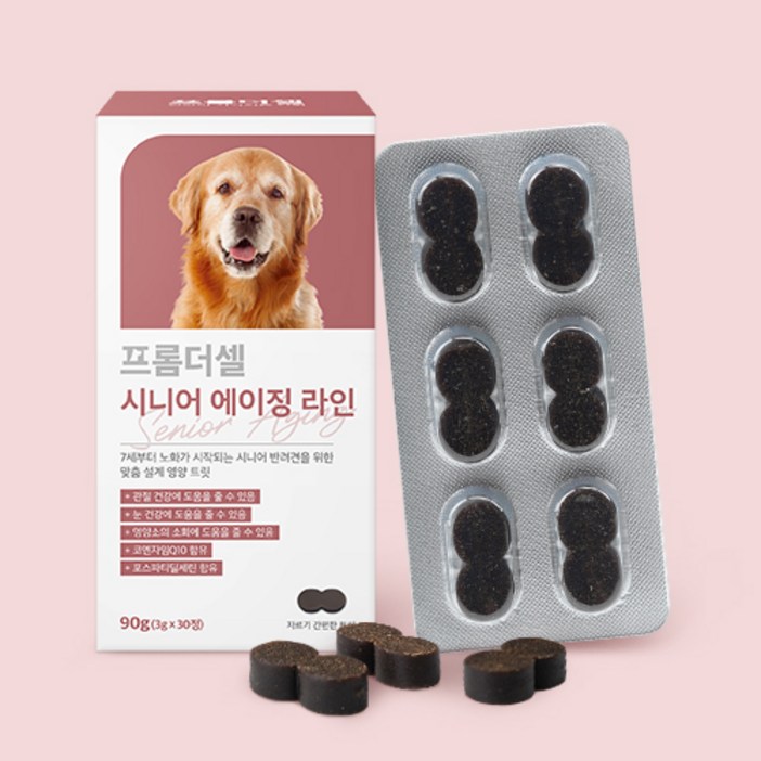 프롬더셀 강아지 노견 영양제 관절 피부 피모 눈건강 백내장 치매 항산화제 30정, 30정, 종합영양제, 1개