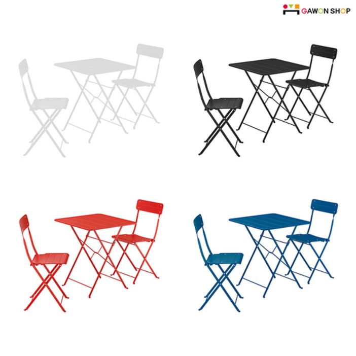 이케아 SUNDSO 야외 철제 사각 2인용 테이블식탁