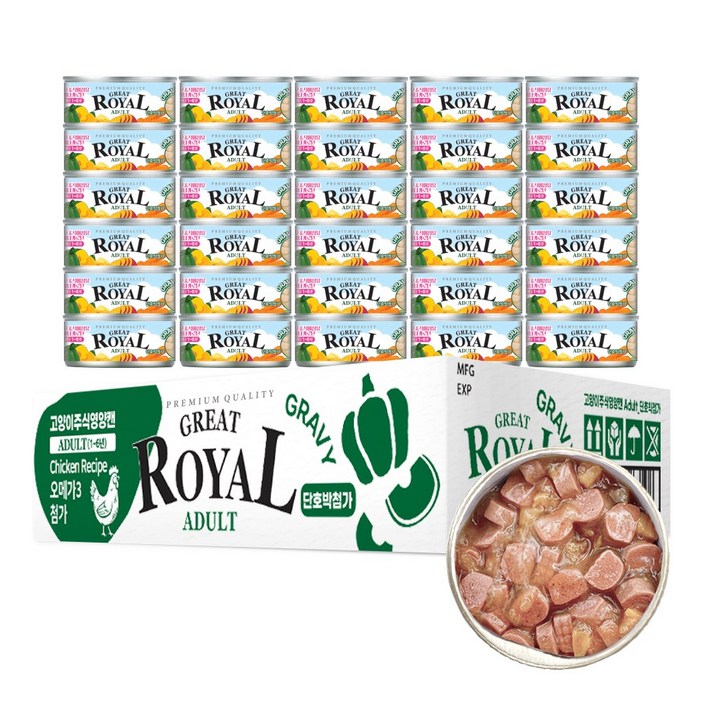 프리미엄 로얄 그레이트캔 7종 60g 30개입 고양이통조림 주식캔, 60g, 30개