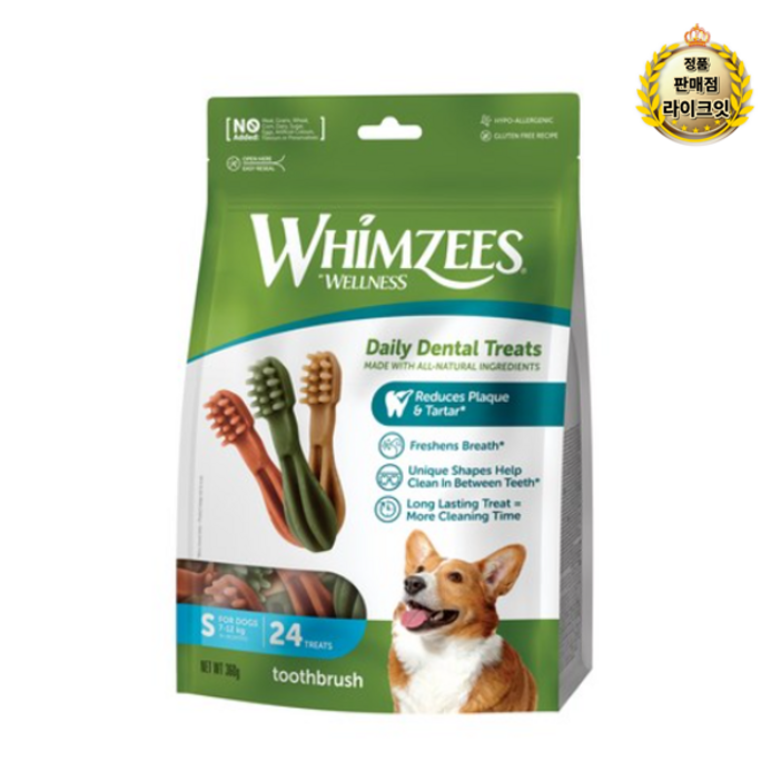윔지스 강아지 덴탈껌 밸류백 칫솔 S 360g, 칫솔S, 15g, 4개
