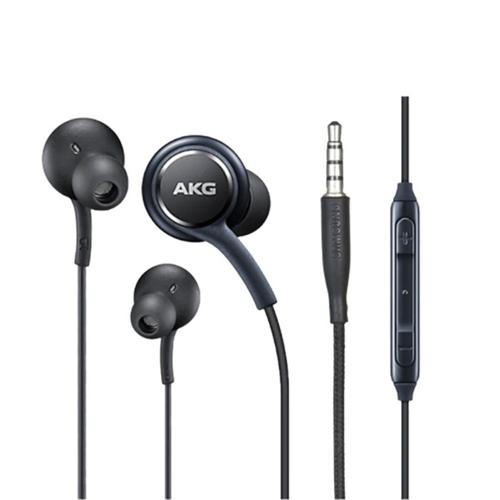 삼성 정품 AKG 유선이어폰 3.5파이 스마트폰 S10 S9 S8 노트9 노트8 갤럭시 화이트블랙, 블랙