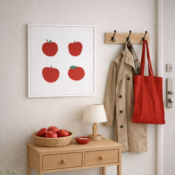 도르리 배전함 가리개 배전반 개업선물 재물운 액자 두꺼비집 가리개, 사과