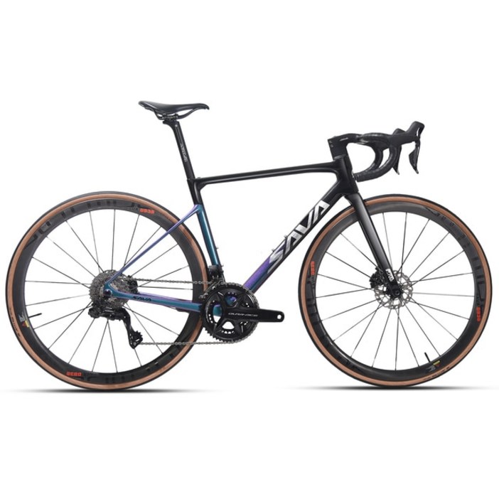 올탄소섬유 로드자전거 T1000 전자변속 프레임 6.6 kg, 블루퍼플